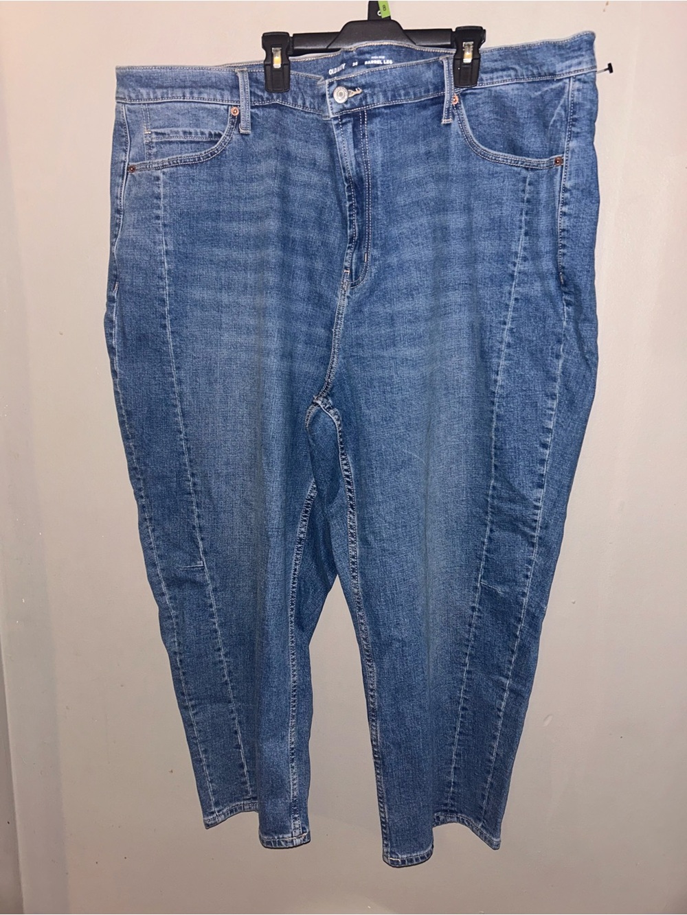 Old Navy Jeans - medium blue high rise barrel leg - Picture 3 of 11